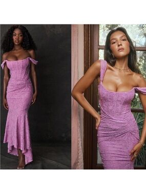 HOUSE OF CB 'Cesca' Rose Pink Floral Maxi Dress Large